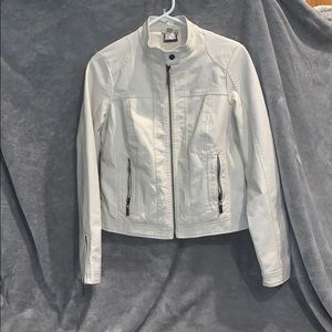 Joujou women’s white leather jacket